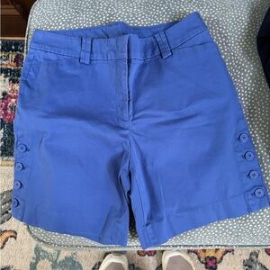 Blue Button-Accent Shorts